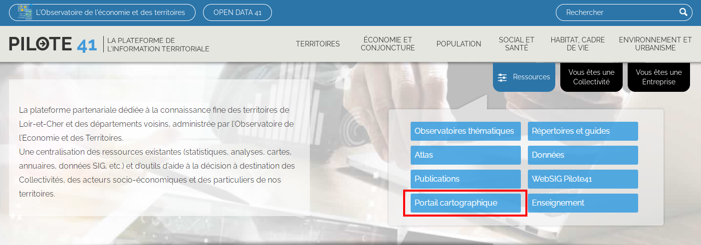 Accès Portail cartographique