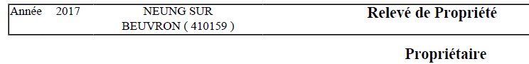 Cadastre releve ppte annee 2017